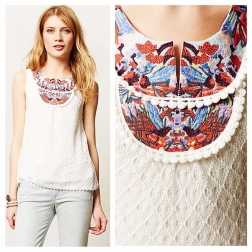 Anthropologie ~ Akemi+Kin Embroidered Top